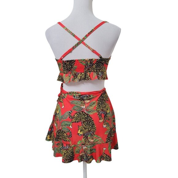 ASOS Swim Jersey Beach Tropical Tiger Print Two-Piece - Picture 4 of 13